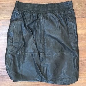 WOOD WOOD slouchy black leather skirt, Medium